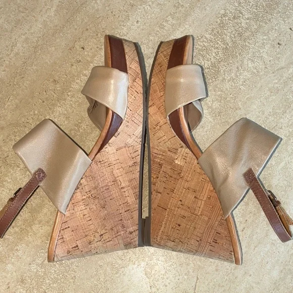 CORSO COMO Tan Wedge Sandals, leather & cork, slingback. 8.5M - Picture 6 of 15